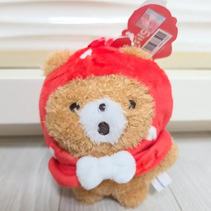 [BUNJANG] Boksilgom Red Mushroom 13cm Plush Keychain / 복실곰 레드 머쉬룸 13cm 인형 키링