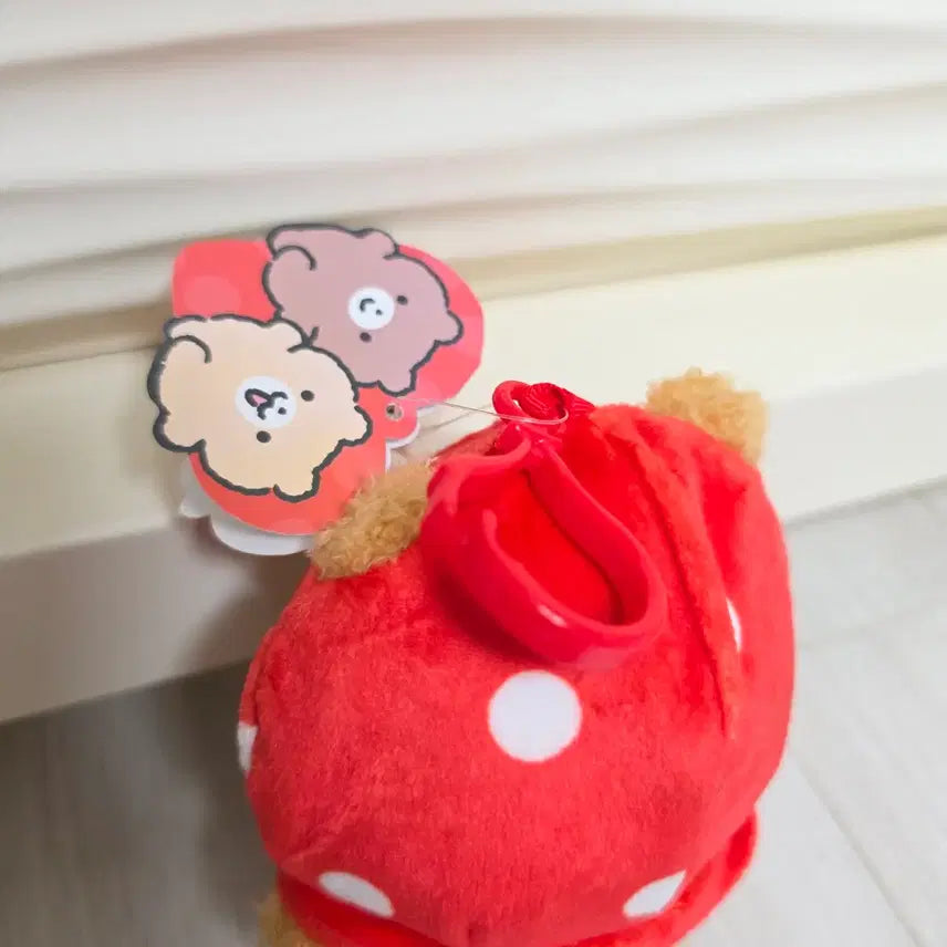 [BUNJANG] Boksilgom Red Mushroom 13cm Plush Keychain / 복실곰 레드 머쉬룸 13cm 인형 키링