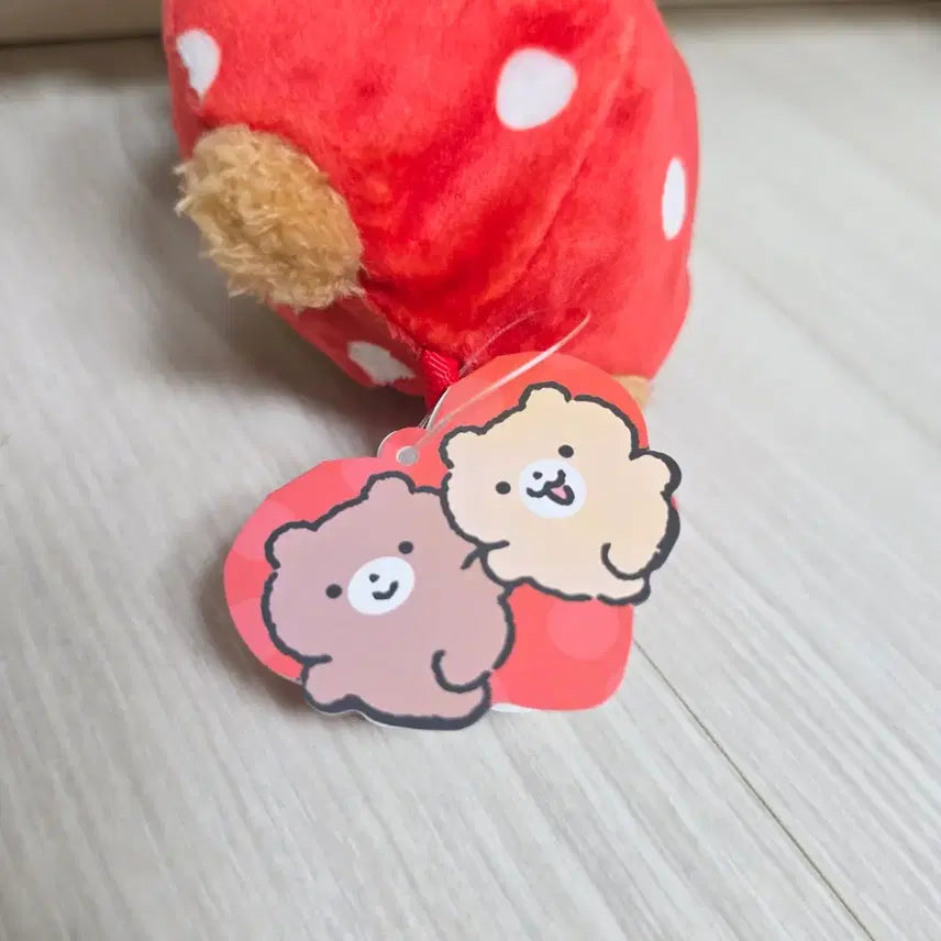 [BUNJANG] Boksilgom Red Mushroom 13cm Plush Keychain / 복실곰 레드 머쉬룸 13cm 인형 키링