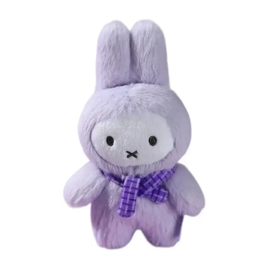 [BUNJANG] Miffy Purple Checkered Scarf Keyring / (비닐포장 새제품/인형뽑기) 미피 보라색 체크 머플러 키링