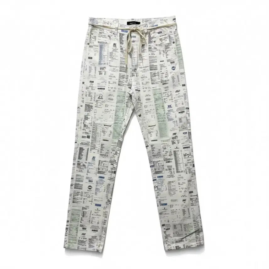 [BUNJANG] Mmlg Receipt Printed Pants L / Mmlg 영수증 프린팅 바지 L