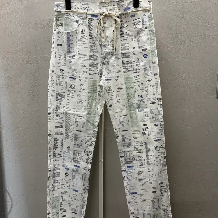 [BUNJANG] Mmlg Receipt Printed Pants L / Mmlg 영수증 프린팅 바지 L