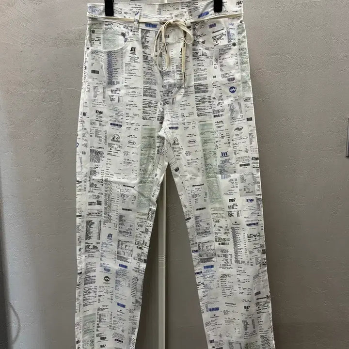 [BUNJANG] Mmlg Receipt Printed Pants L / Mmlg 영수증 프린팅 바지 L