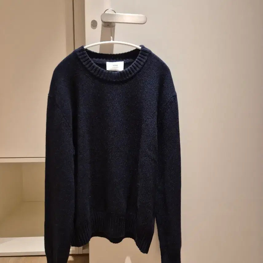 [BUNJANG] AMI Navy Knit Sweater - Size L / 아미 AMI 네이비 니트 스웨터 사이즈 L