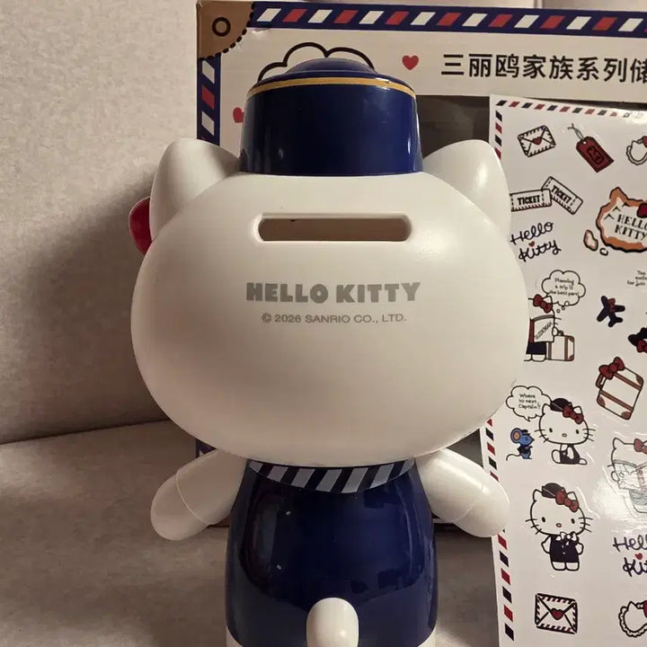 [SOLD OUT] 선물가능! 새상품) 헬로키티 승무원 저금통 피규어 스티커 세트 태닝키티