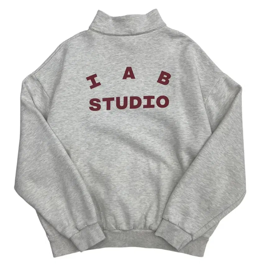 [BUNJANG] IAPP Studio Red Logo Half-Zip Sweatshirt XL / 아이앱스튜디오 레드 로고 백멜란지 반집업 XL