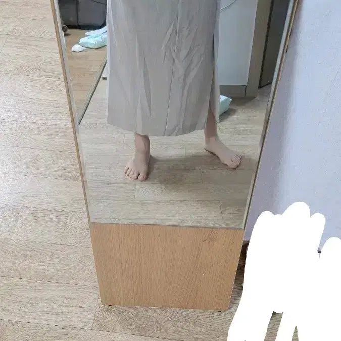 [BUNJANG] Ivory H-Line Long Skirt / 아이보리 H라인 스커트 트임 스커트 롱치마
