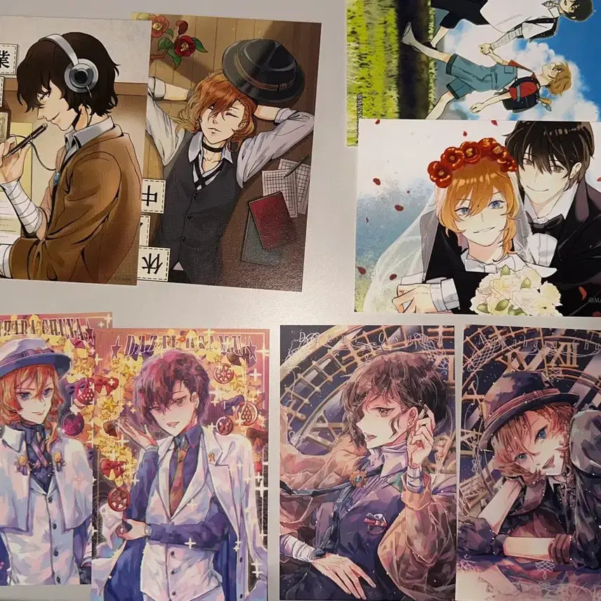 [BUNJANG] Bungou Stray Dogs Chuuya Dazai Non-Official Postcard Bundle Set / 문스독 츄야 다자이 비공굿 엽서 판매 30장 일괄