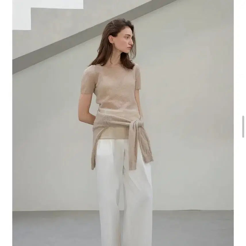 [BUNJANG] Che Checked Mohair Knit Beige / Che 체 키드모헤어 니트 베이지