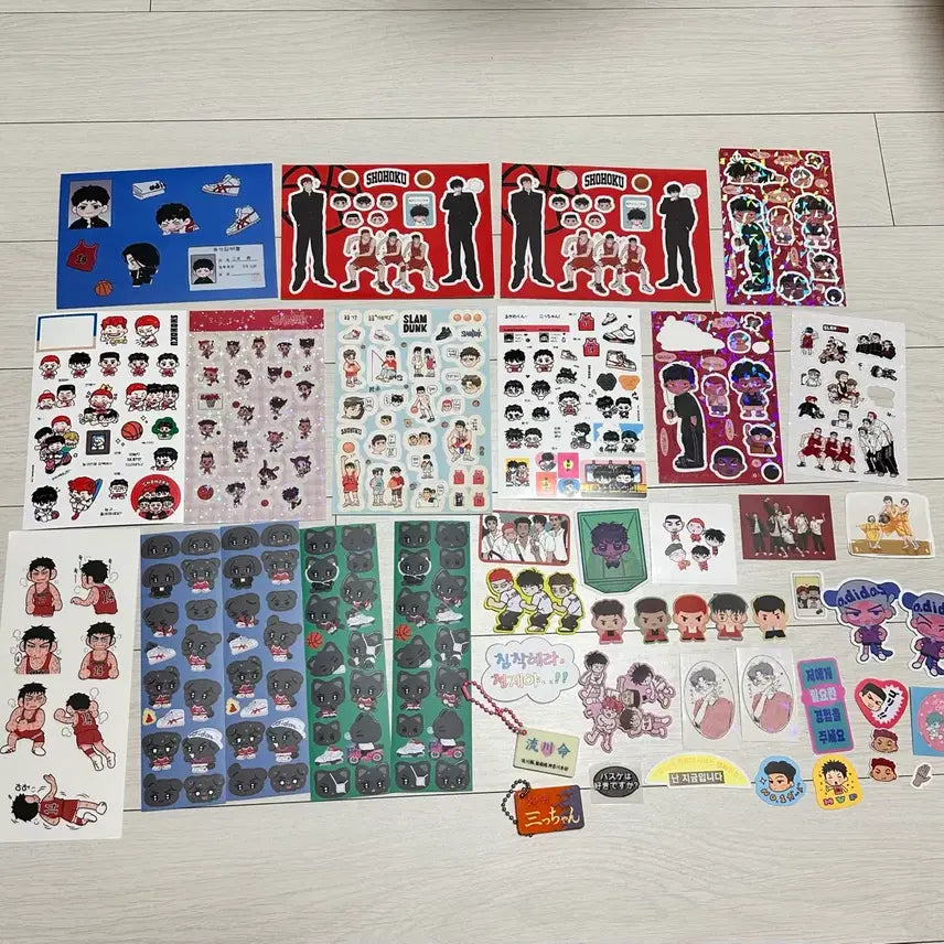 [BUNJANG] Slam Dunk Unofficial Sticker and Keyring Set / 슬램덩크 비공식 스티커, 키링