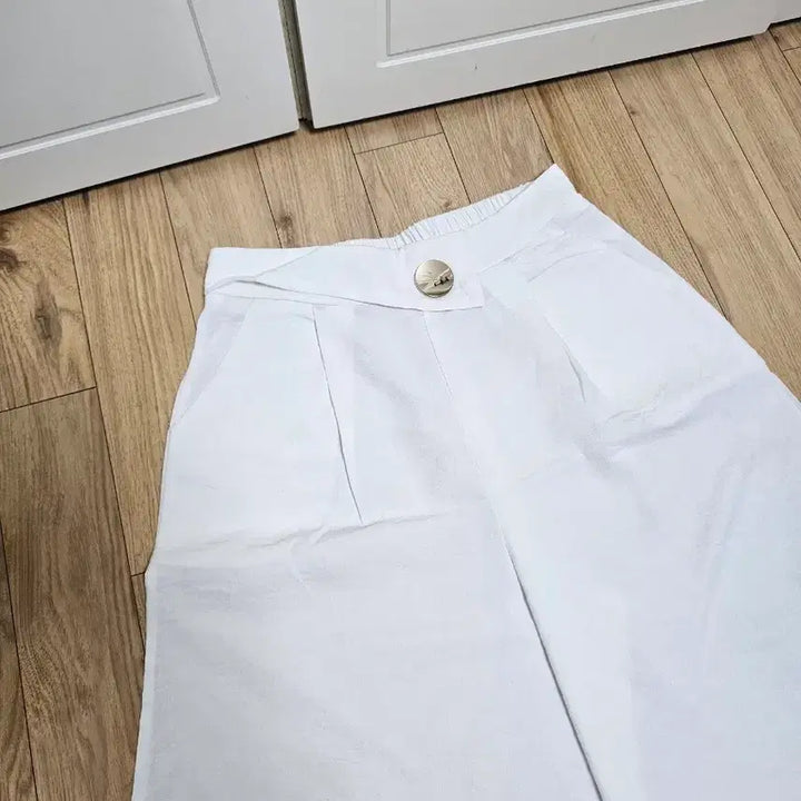 [BUNJANG] White Wide Leg Pants (Size 55-66) / 흰색 와이드 팬츠55-66
