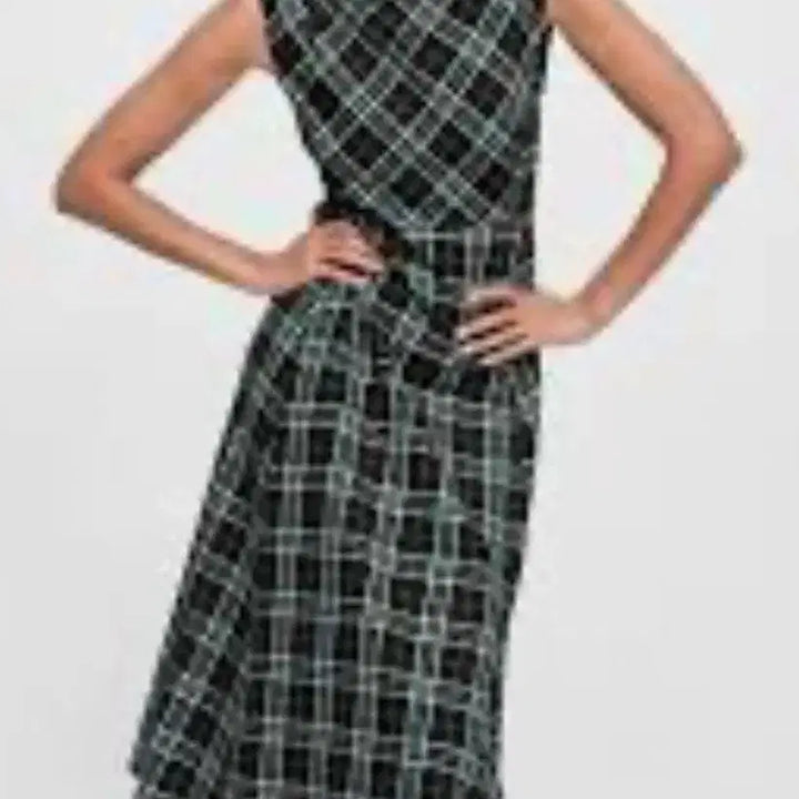 [BUNJANG] ZARA Check Pattern Sleeveless Long Dress / ZARA/자라 체크 패턴 민소매 롱 원피스