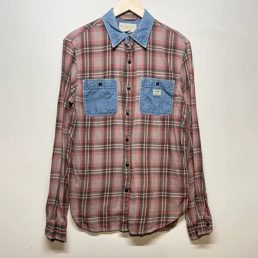 [BUNJANG] Denim &amp; Supply Denim Point Check Shirt / 데님앤서플라이 데님 포인트 체크 셔츠