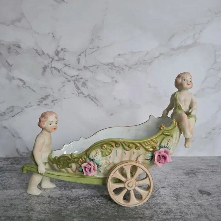 [BUNJANG] Vintage Angel Chariot Figurine / 빈티지 엔젤 마차 오브제