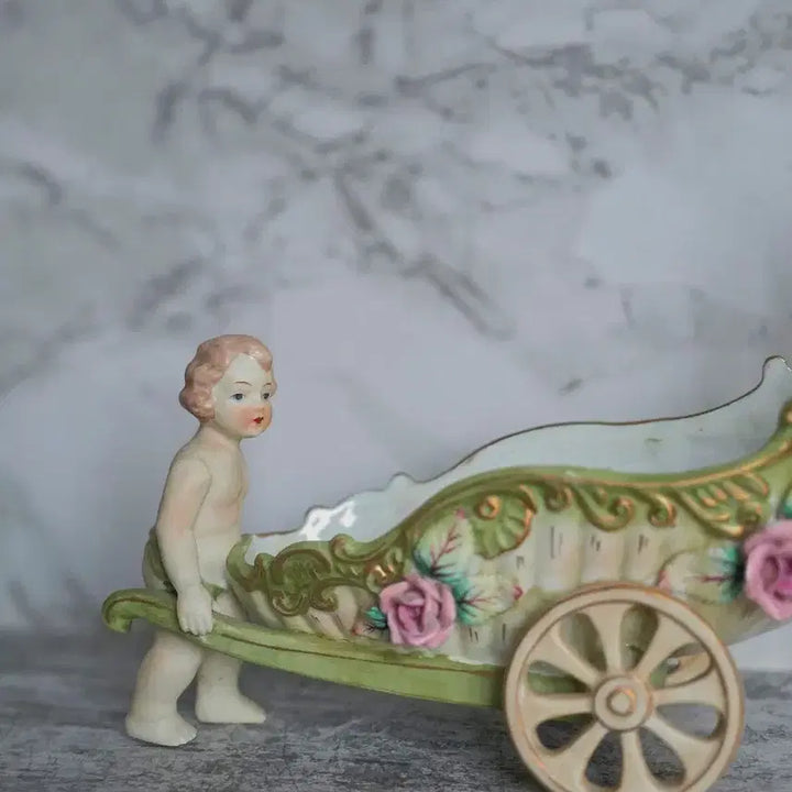 [BUNJANG] Vintage Angel Chariot Figurine / 빈티지 엔젤 마차 오브제
