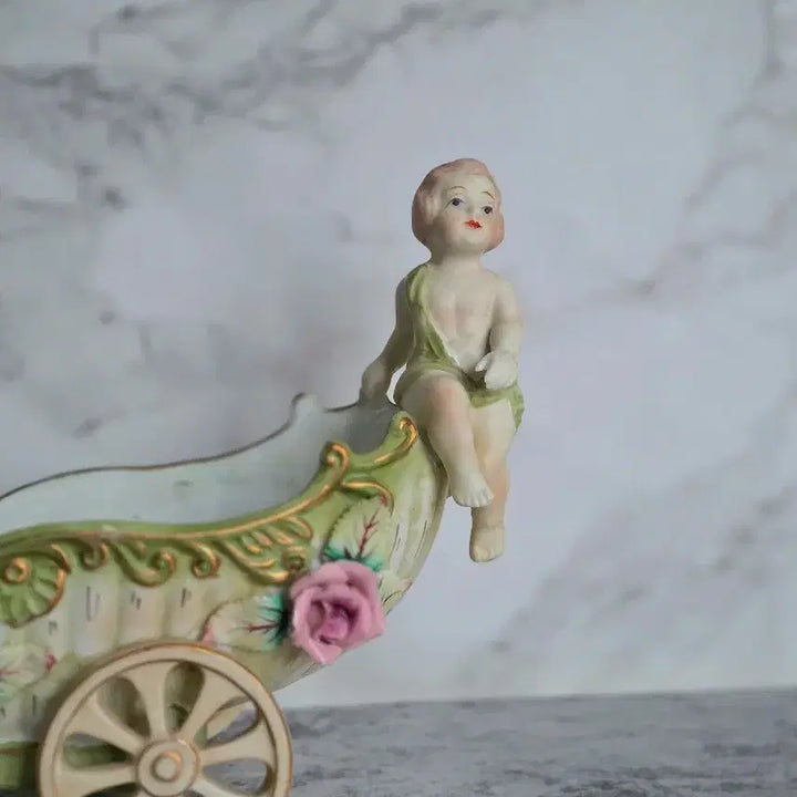 [BUNJANG] Vintage Angel Chariot Figurine / 빈티지 엔젤 마차 오브제