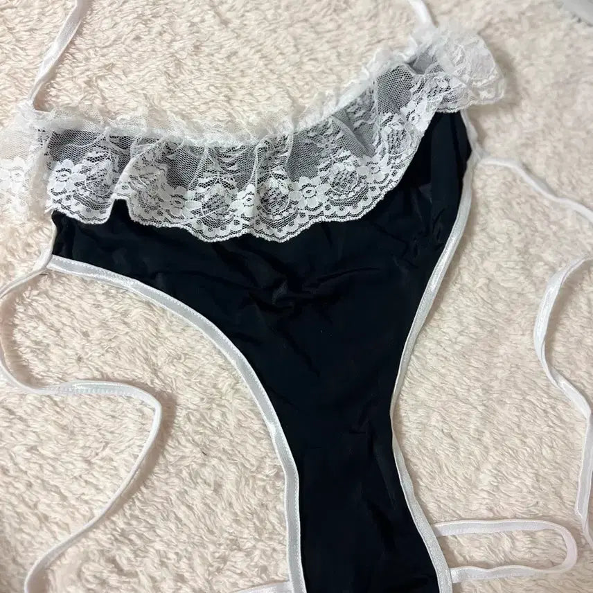 [BUNJANG] Black Lace String Panty / (100%새상품)블랙 레이스 끈 팬티