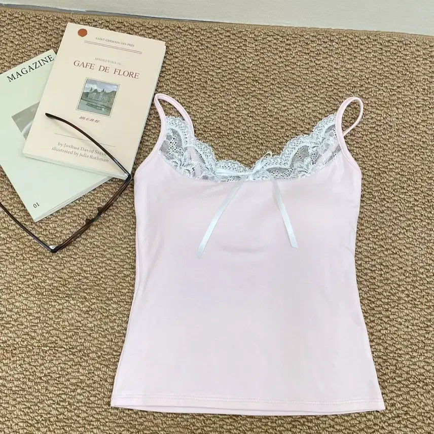 [BUNJANG] Adjustable Lace Ribbon Camisole / [새상품/빠른발송] 끈조절 레이스 리본 레이스 나시