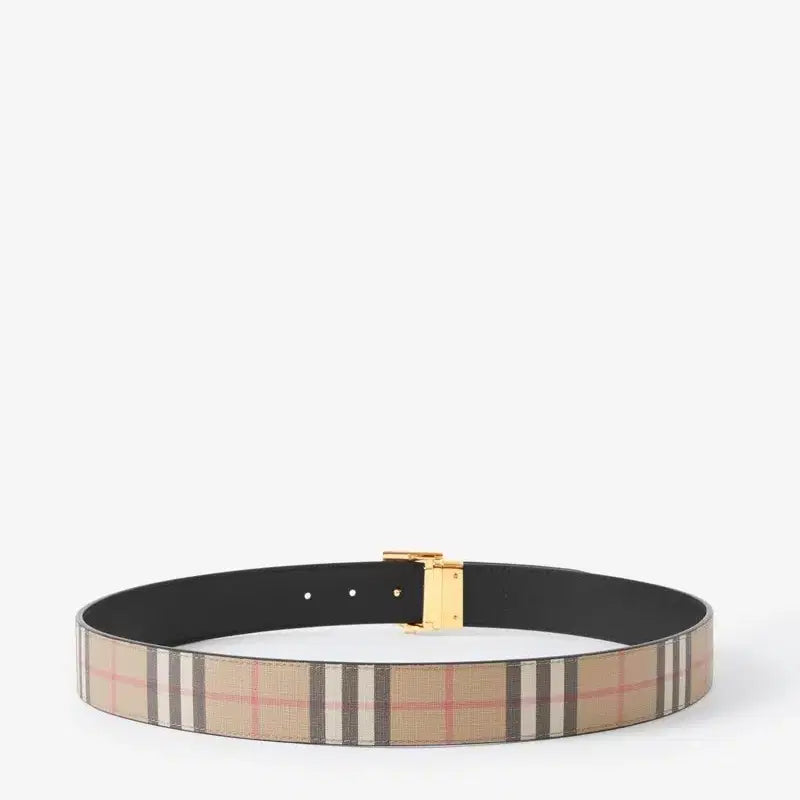 [BUNJANG] Burberry Embossed TB Reversible Belt Black/Beige Size 90 / 버버리 엠보 TB 양면 벨트 블랙/베이지 90 사이즈