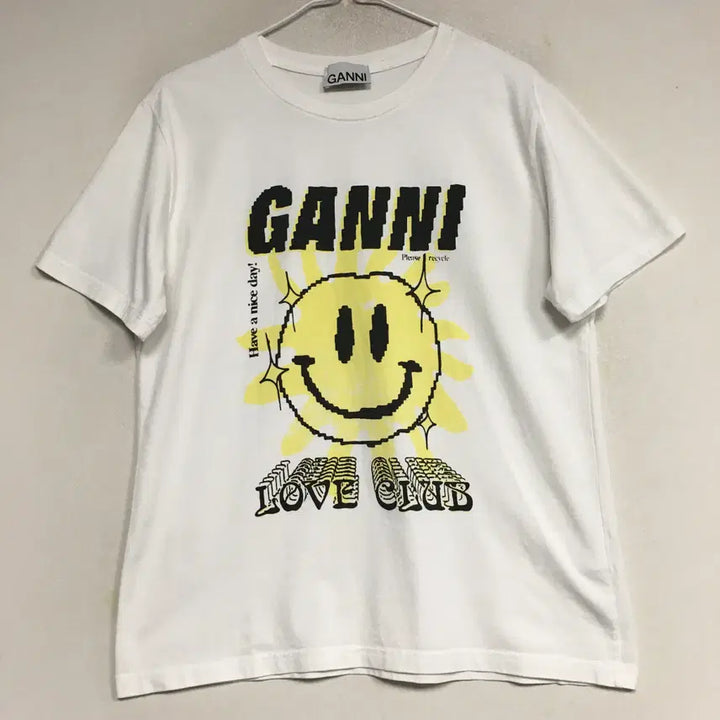 [BUNJANG] GANNI Lee Hyori Smiley T-Shirt / GANNI 가니 스마일리 이효리 티셔츠