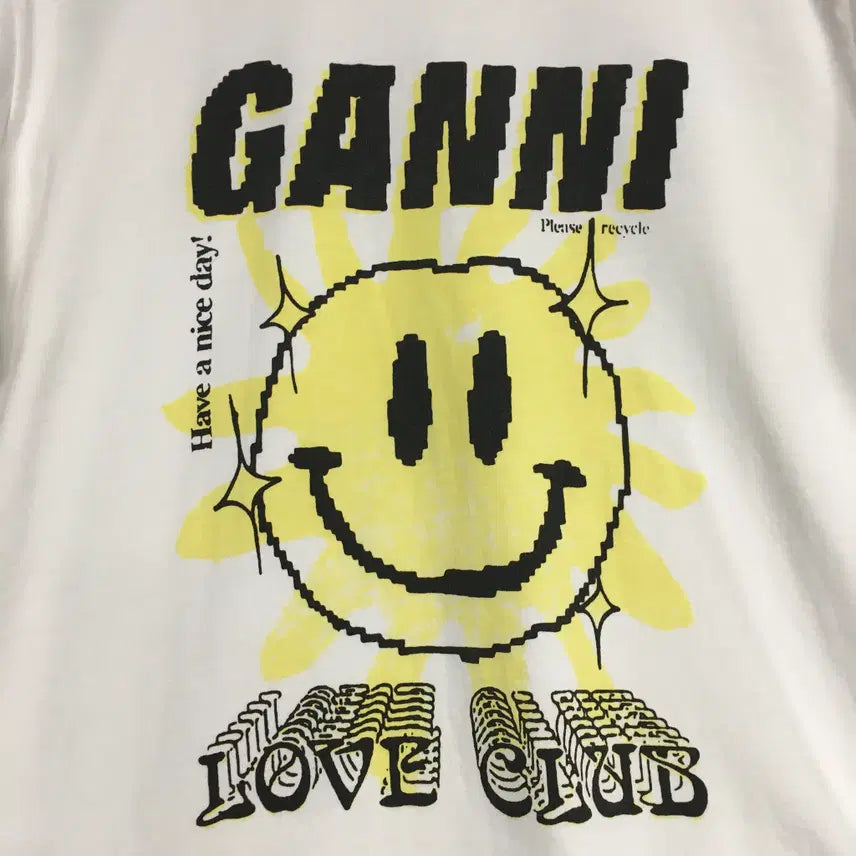 [BUNJANG] GANNI Lee Hyori Smiley T-Shirt / GANNI 가니 스마일리 이효리 티셔츠