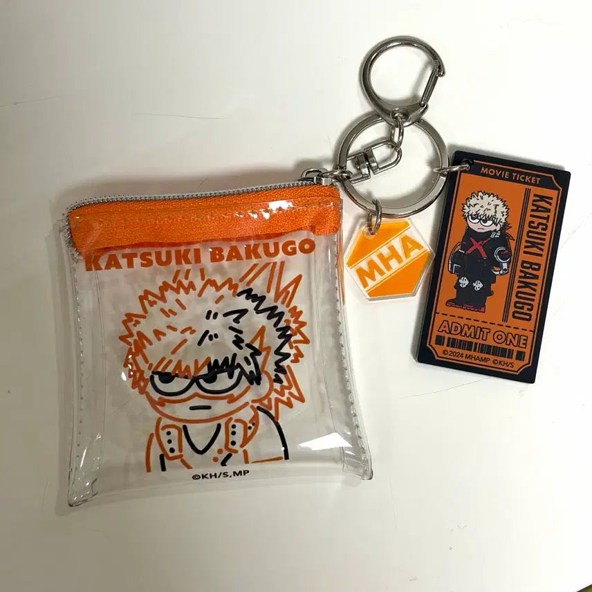 [BUNJANG] My Hero Academia Bakugo PVC Pouch and Keyring Set / 나의히어로아카데미아 바쿠고 지로리 pcv파우치+키링 세트 히로아카 나히아