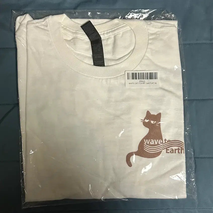 [BUNJANG] Wave Tours Cat T-shirt M Size / 웨이브투어스 Md 고양이 티셔츠 m사이즈 미개봉 원가양도