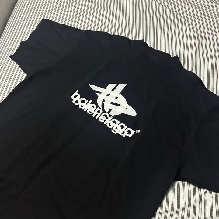 [BUNJANG] Balenciaga Double Logo T-shirt (Black, Size 1) / 발렌시아가 더블로고 반팔 1사이즈