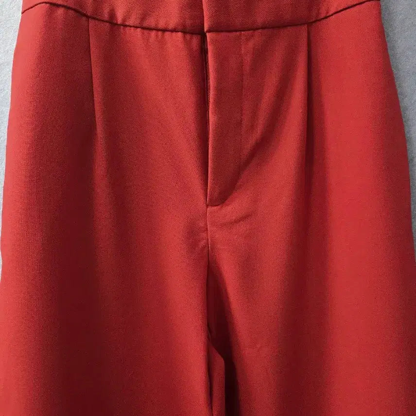 [BUNJANG] ZARA Red High-Waist Semi-Tapered Slacks / 자라 레드  하이웨스트  세미 테이퍼드 슬랙스