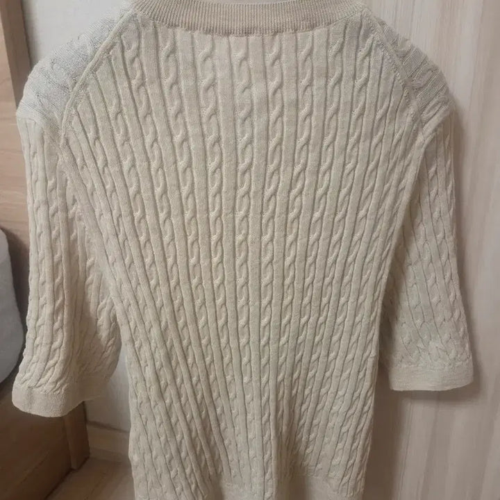 [BUNJANG] The Cashmere Wool Cable Half Sleeve Knit Cardigan (Size 85) / (새상품)더 캐시미어 울 케이블 하프 슬리브 니트 가디건(85)