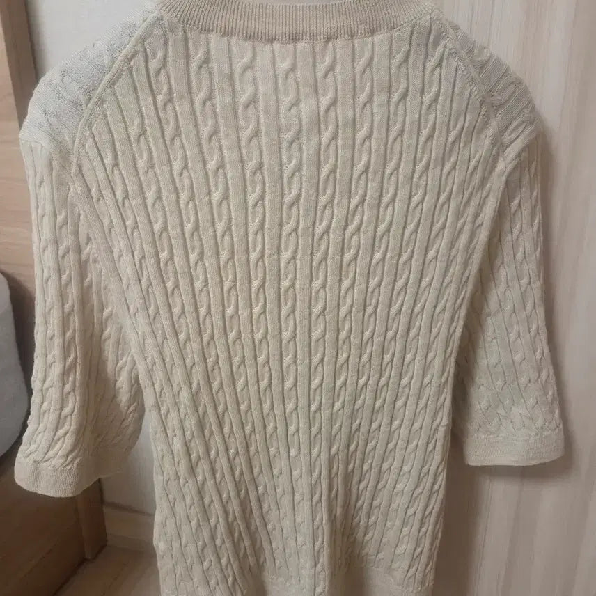 [BUNJANG] The Cashmere Wool Cable Half Sleeve Knit Cardigan (Size 85) / (새상품)더 캐시미어 울 케이블 하프 슬리브 니트 가디건(85)