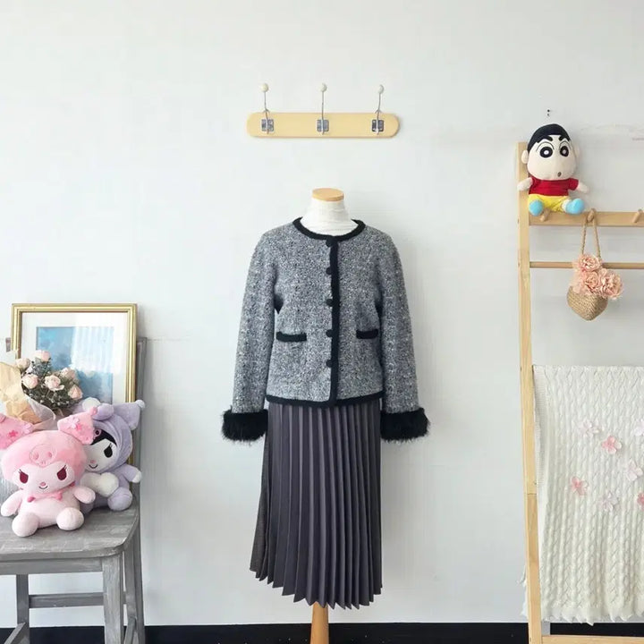 [BUNJANG] OLIVE DES OLIVE Tweed Knit Cardigan / 빈티지 만원샵 OLIVE DES OLIVE 트위드 니트 가디건