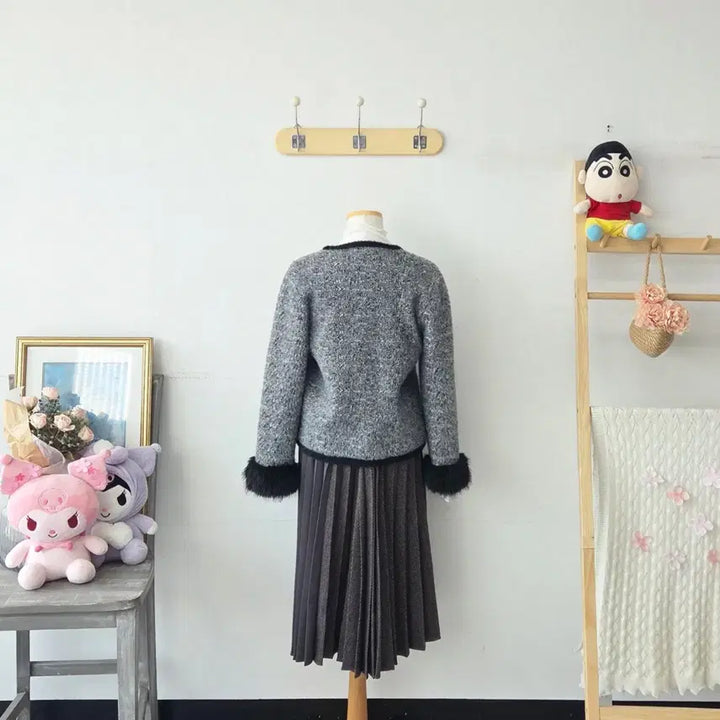 [BUNJANG] OLIVE DES OLIVE Tweed Knit Cardigan / 빈티지 만원샵 OLIVE DES OLIVE 트위드 니트 가디건