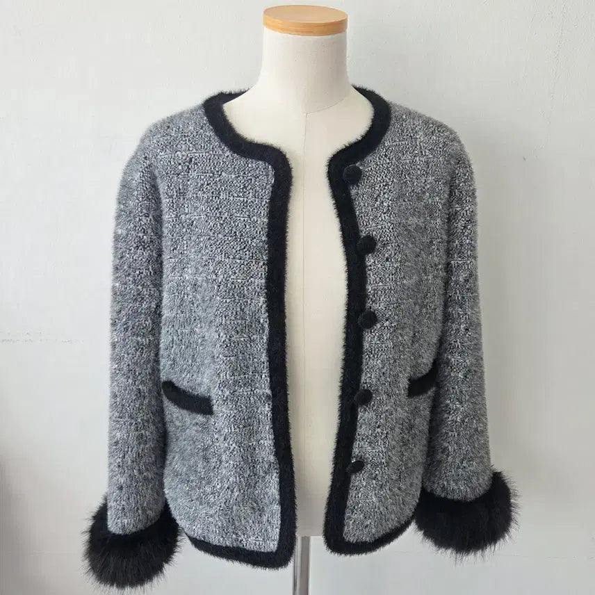 [BUNJANG] OLIVE DES OLIVE Tweed Knit Cardigan / 빈티지 만원샵 OLIVE DES OLIVE 트위드 니트 가디건