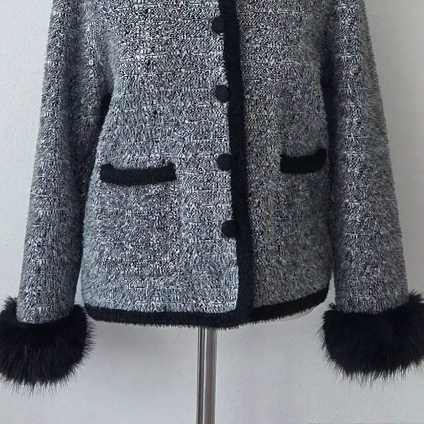 [BUNJANG] OLIVE DES OLIVE Tweed Knit Cardigan / 빈티지 만원샵 OLIVE DES OLIVE 트위드 니트 가디건