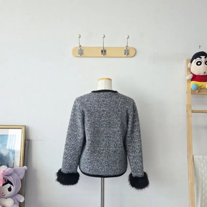[BUNJANG] OLIVE DES OLIVE Tweed Knit Cardigan / 빈티지 만원샵 OLIVE DES OLIVE 트위드 니트 가디건