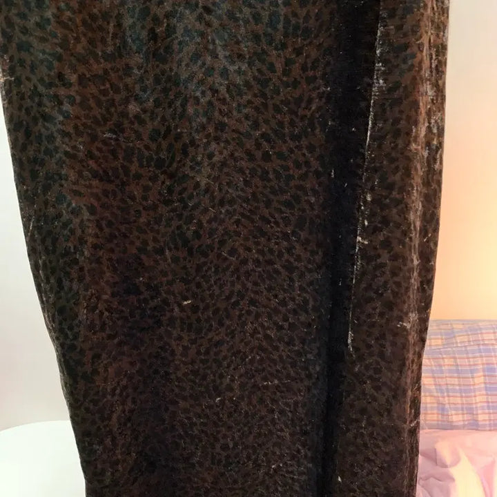 [BUNJANG] Vintage Leopard Print Velvet Slit Dress / 호피 벨벳 트임 원피스 (빈티지)
