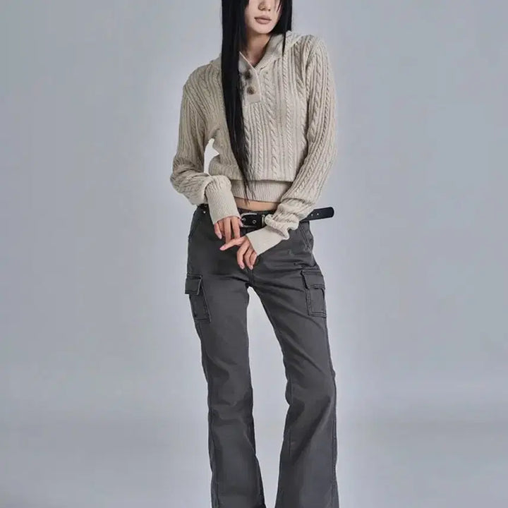 [BUNJANG] AzON Cargo Pants Charcoal S / 애즈온 카고 팬츠 차콜 S (새상품)