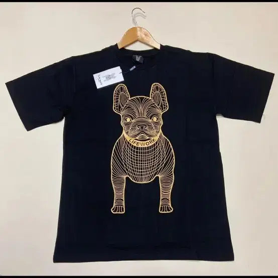 [BUNJANG] Life Work Puppy Printed Short Sleeve T-shirt / 라이프워크 강아지 프린팅 반팔 티셔츠 M .L.XL