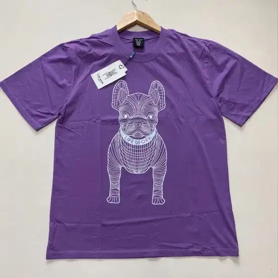[BUNJANG] LifeWork Bulldog Purple T-shirt / 라이프워크 불독 반팔티 퍼플 L