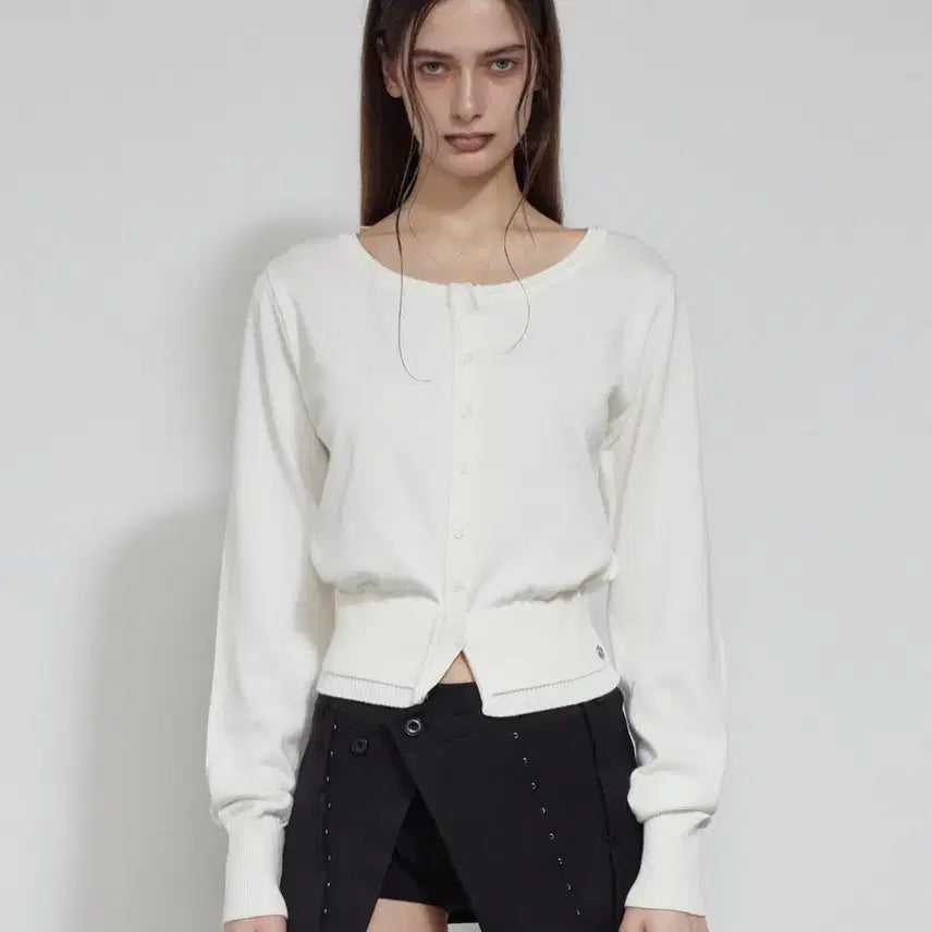 [BUNJANG] Bohemian Seoul Layered Knit Cardigan Ivory / 보헤미안서울 레이어드 니트 가디건 아이보리