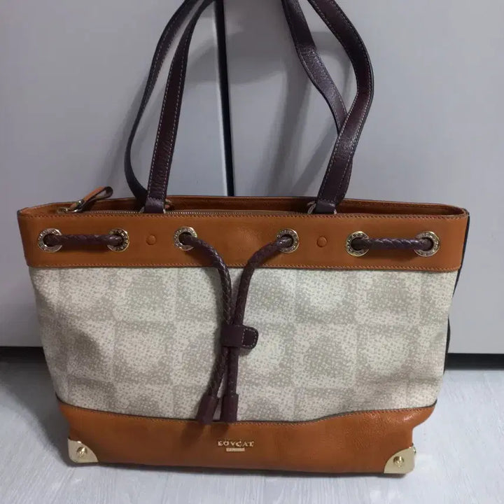 [BUNJANG] Lovecat Leather Tote Bag &amp; Shoulder Bag / 러브캣 가죽 토트백 겸 숄더백