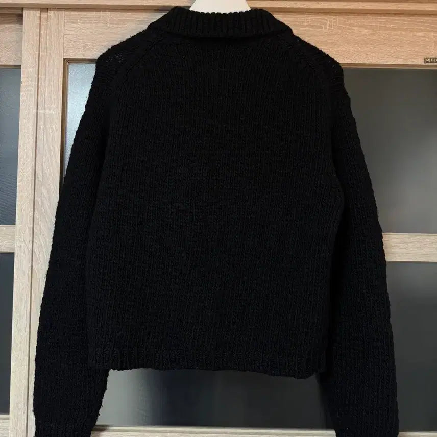 [BUNJANG] MUJI Labo Merino Wool Big Collar Cardigan - Black / L) 무지 labo 빅카라 메리노 울 가디건 블랙