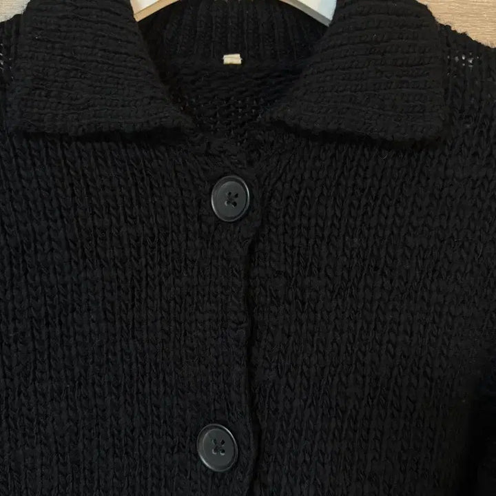 [BUNJANG] MUJI Labo Merino Wool Big Collar Cardigan - Black / L) 무지 labo 빅카라 메리노 울 가디건 블랙