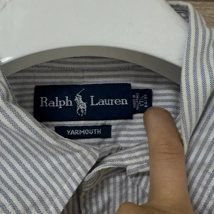 [BUNJANG] Polo Ralph Lauren Striped Shirt / free) 폴로 스트라이프 멀티로고 하늘색