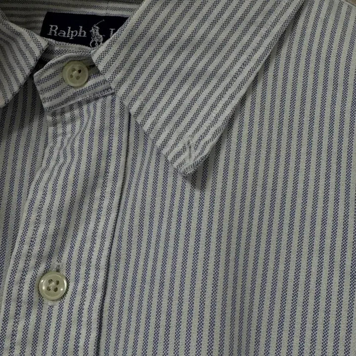 [BUNJANG] Polo Ralph Lauren Striped Shirt / free) 폴로 스트라이프 멀티로고 하늘색