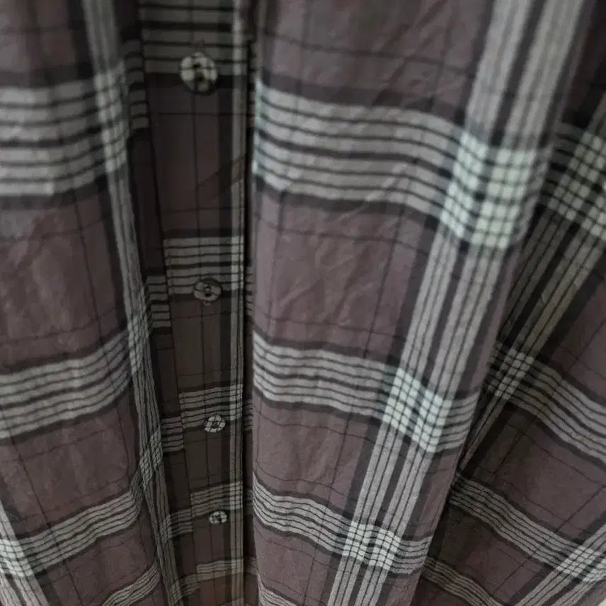 [BUNJANG] Samansa Mos2 Checkered Cotton Long Dress / 사만사모스2 체크면원피스