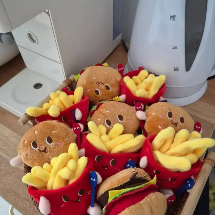 [BUNJANG] Burger and Potato Keychain Dolls / 햄버거 포테이토 키링인형