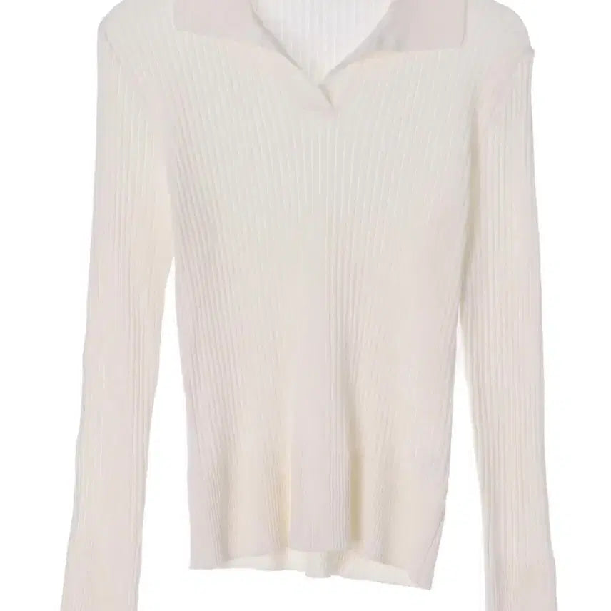 [BUNJANG] ouie Ivory Collar Knit Long Sleeve T-shirt / 우이 ouie 아이보리 카라 니트 긴팔티