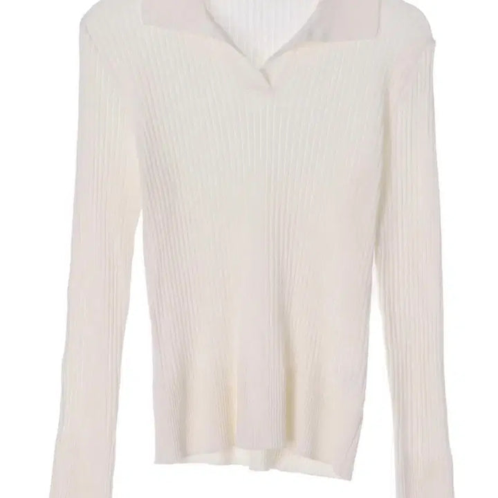[BUNJANG] ouie Ivory Collar Knit Long Sleeve T-shirt / 우이 ouie 아이보리 카라 니트 긴팔티